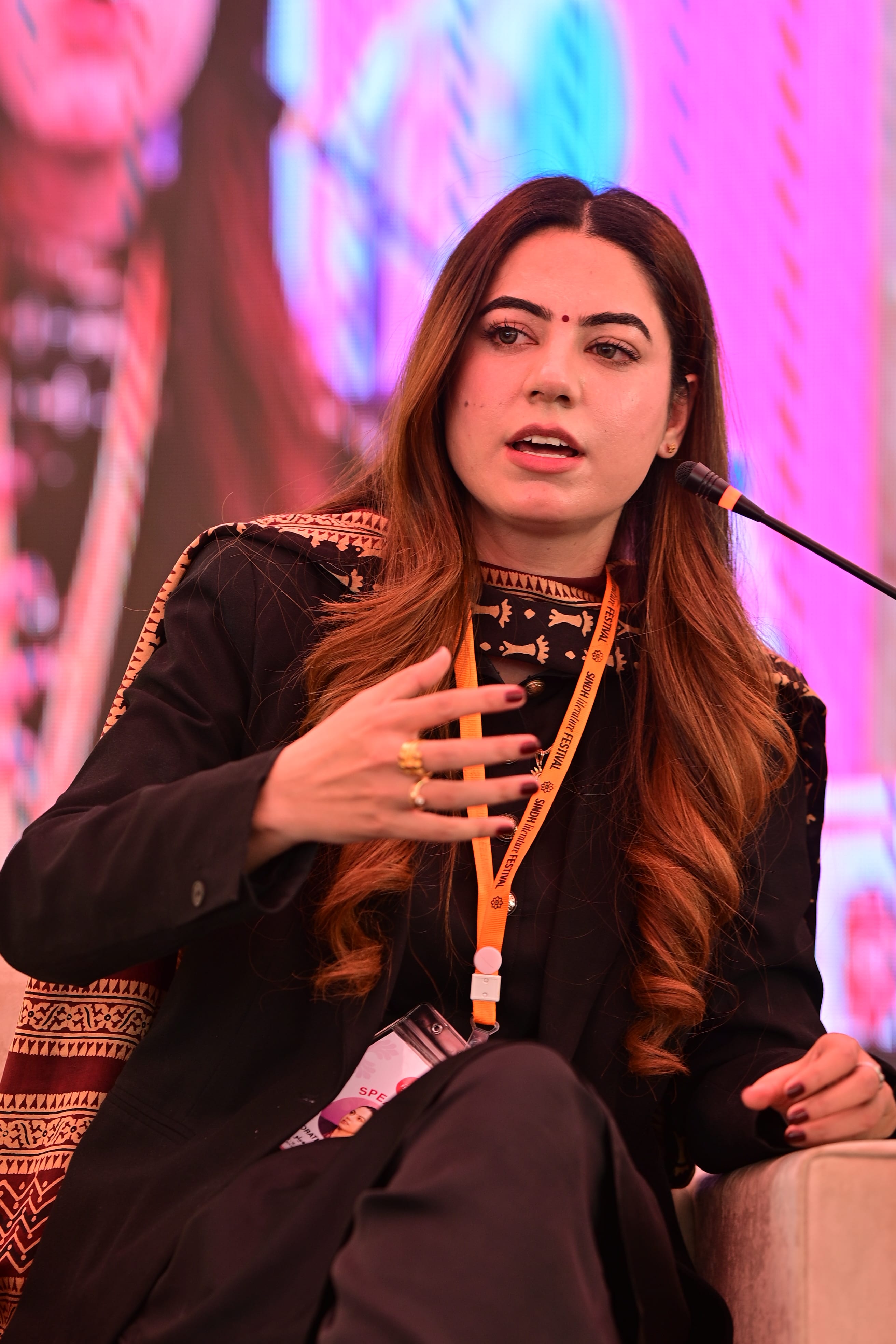 A speaker at Sindh Literature Festival