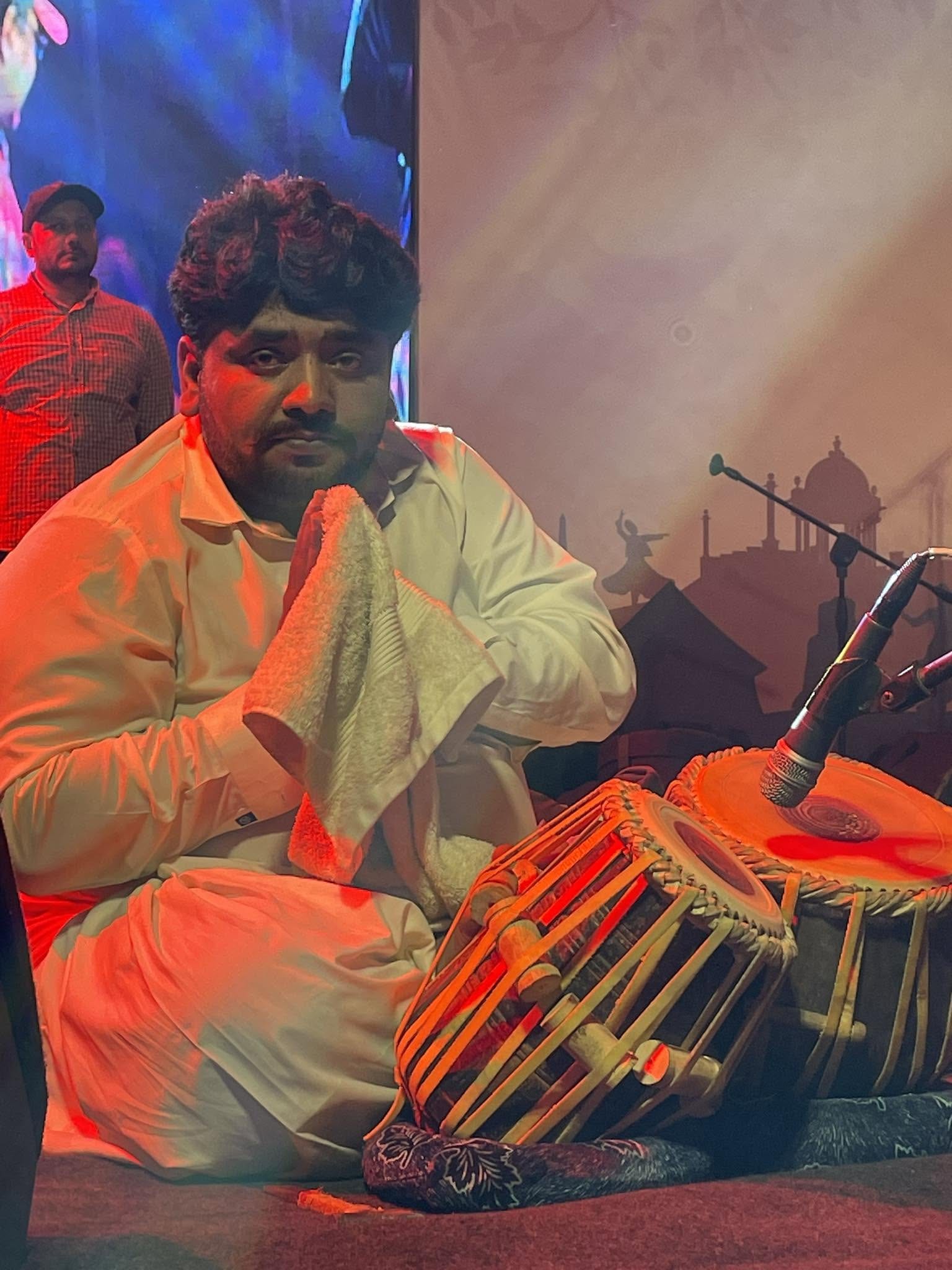 A musician performing at Sindh Literature Festival